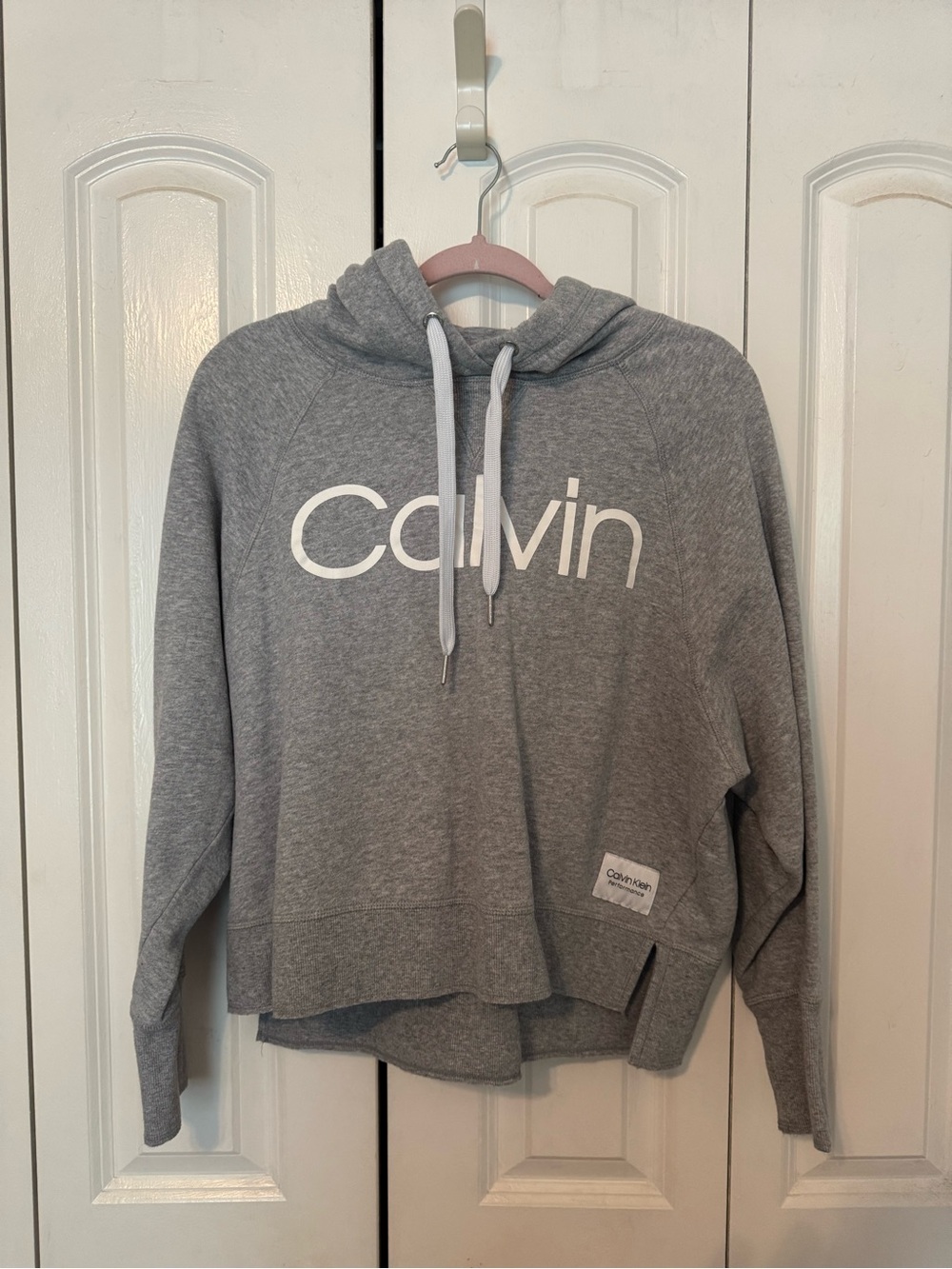 Calvin Klein Heather Gray Logo Pullover Hoodie